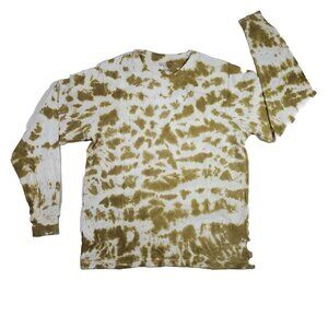 Galaxy By Harvic Men's Yellow Long Sleeve Crew Neck Tee Shirts New Large NWT